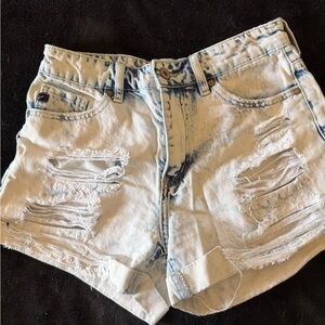 KanCan Light Blue Distressed Jean Shorts
